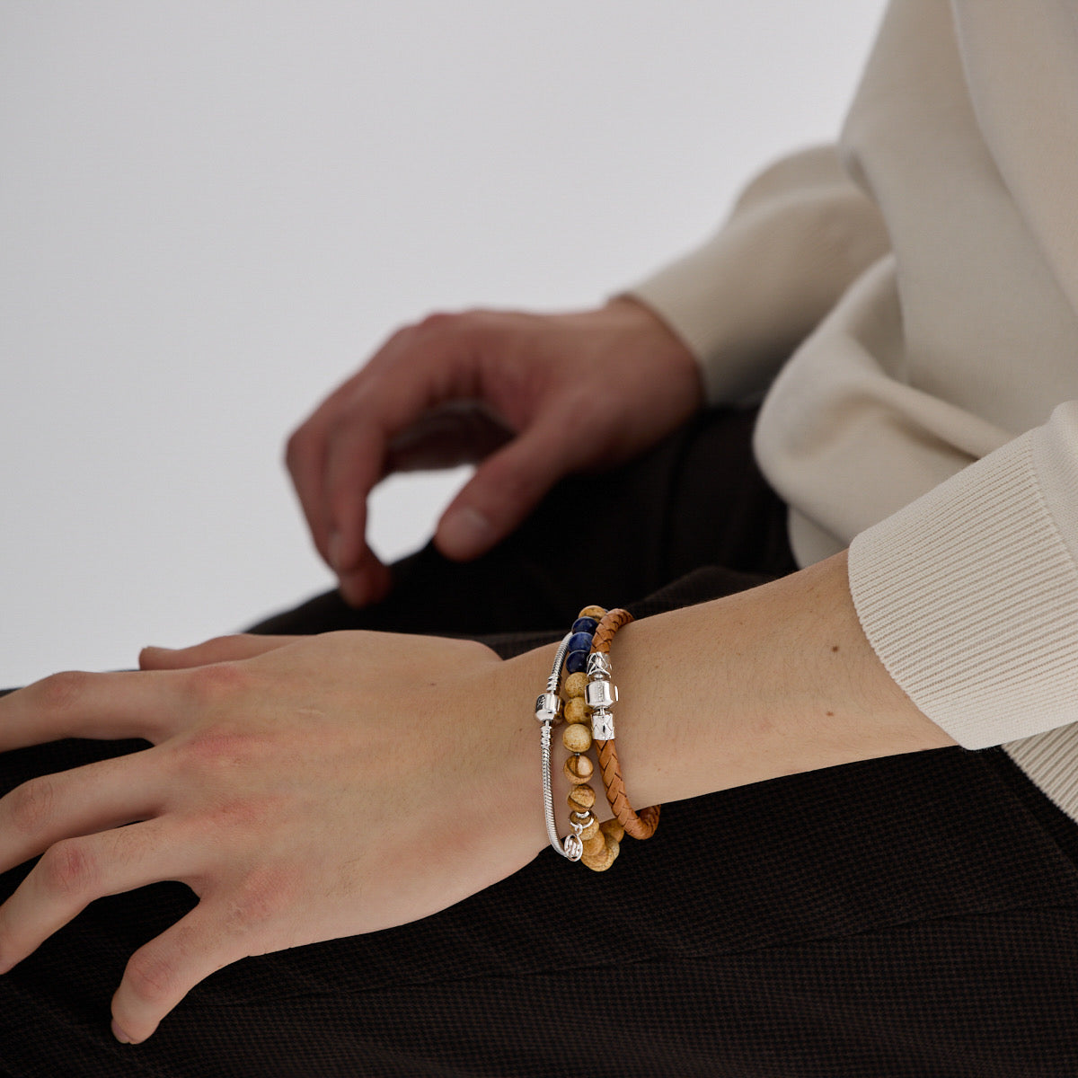 オレンジソーダライト＆ピクチャージャスパーブレスレット