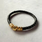 ブラックレザーブレスレット／ゴールド