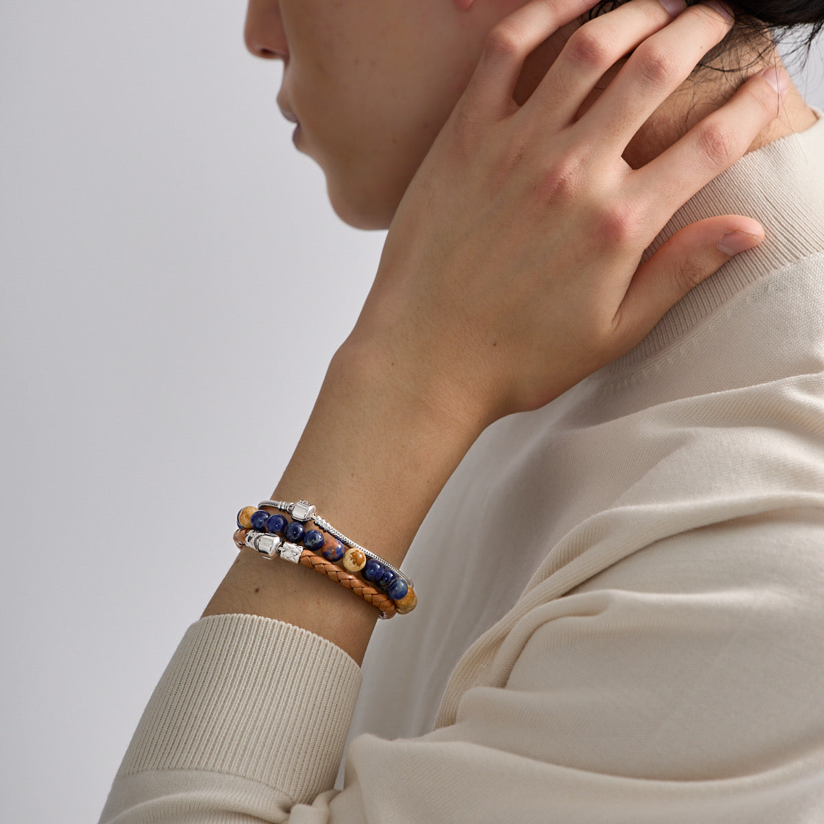 オレンジソーダライト＆ピクチャージャスパーブレスレット