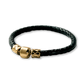 ブラックレザーブレスレット／ゴールド