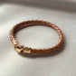 キャメルレザーブレスレット／ゴールド
